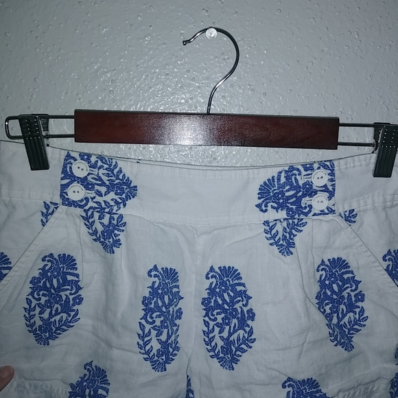 Vineyard Vines 0 29 Ocean Reef Linen White Shell Fleur Short Shorts - Picture 2 of 6